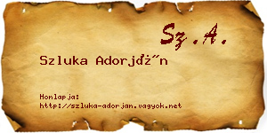 Szluka Adorján névjegykártya